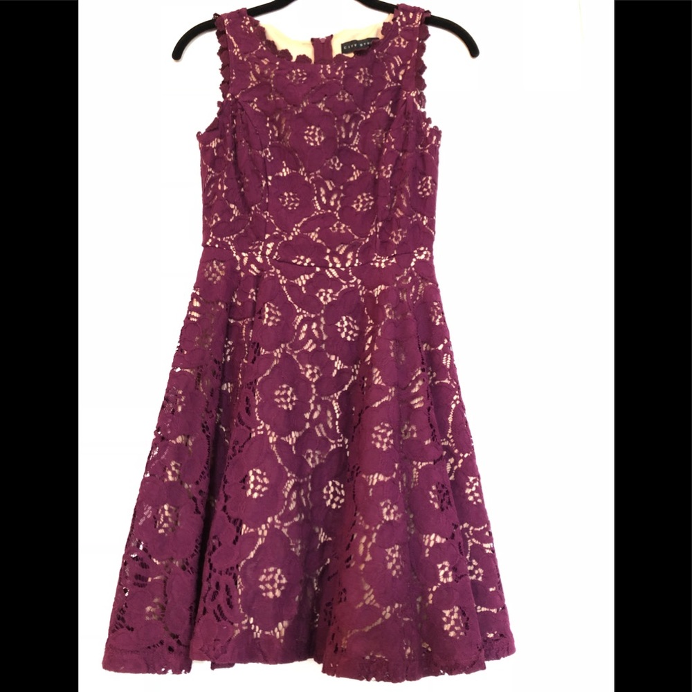 SOLD NWOT Lace cocktail dress wine / plum sz 1